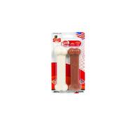 Nylabone 2 x Dura Chew Extreme Tough Dog Chew Toy Bones, 1 Bacon & 1 Chicken, Medium, For Dogs Up To 16 kg