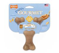 Nylabone Dog Puppy Gourmet Style Strong Chew Toy Wishbone Peanut Butter Small/Regular (1 Count)