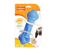 Nylabone Double Action Bone Strong Chew Toy for Dogs Natural Rubber Dog Toy for Boredom Peanut Butter Flavor Large Dogs - Up to 50 lbs 1 Count