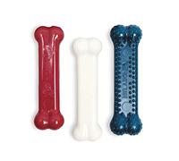 Nylabone Dura Chew Triple Pack Dog Chews for Small Dogs with Extreme Chewing Styles, Peanut Butter/Chicken/Bacon