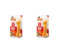 Nylabone Extreme Tough Dog Chew Toy Bone, Durable, Cleans Teeth, Beef & Cheese, Medium, for Dogs Up to 16 kg (Pack of 2)