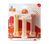 Nylabone Extreme Tough Dog Chew Toy Bones, Peanut Butter, Chicken, Bacon Flavoured, 3-Piece, Small, For Dogs Up To 11 kg