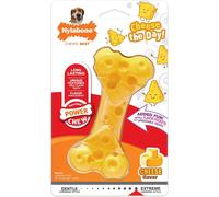 Nylabone Extreme Tough Dog Chew Toy Cheese Bone, Durable, Cleans Teeth, Cheese