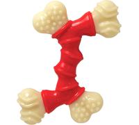 Nylabone Extreme Tough Dog Chew Toy Double Bend Bone Bacon Flavour Medium
