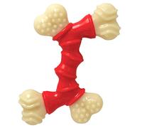 Nylabone Extreme Tough Dog Chew Toy, Double Bend Bone, Cleans Teeth, Bacon Flavour, Medium, for Dogs Up to 16 kg (Pack of 2)