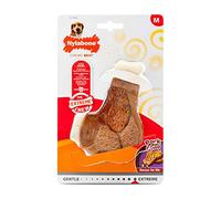 Nylabone Extreme Tough Dog Chew Toy Pork Chop Alternative, Mess-Free, Pork Flavour, Medium, for Dogs Upto 16 kg
