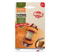 Nylabone Extreme Tough Dog Chew Toy Rawhide Knot Alternative, Mess-Free, Beef Flavour, Extra Small, for Dogs Upto 7 kg