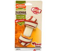 Nylabone Extreme Tough Dog Chew Toy Rawhide Knot Alternative, Mess-Free, Beef Flavour, Medium, for Dogs Upto 16 kg