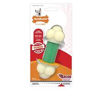 Nylabone Extreme Tough Double Action Dog Chew Toy Bone, Cleans Teeth, Bacon Flavour, Small, for Dogs Up to 11 kg