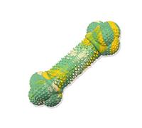 Nylabone Flavor Frenzy Barbell Puppy Chew Toy, Rubber Toys for Teething Puppies, Peanut Butter & Banana Flavor, Medium - Up to 35 lbs, 1 Count