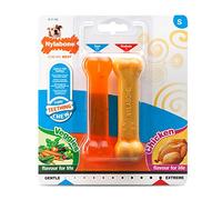 Nylabone Gentle Puppy Dog Teething Chew Toy Bones, 1 Chicken, 1 Veggie, Small, for Puppies Up to 11 kg (Twin Pack)
