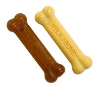 Nylabone Gentle Puppy Dog Teething Chew Toy Bones, Chicken/Peanut Butter Flavour, XS, for Puppies Up to 7kg (Twin Pack), for All Breed Sizes