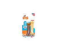 Nylabone Gentle Puppy Dog Teething Chew Toy Bones, Chicken/Peanut Butter Flavour, XS, for Puppies Up to 7kg (Twin Pack)