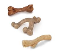Nylabone Gourmet Style Femur Wishbone & Stick Strong Chew Toy for Puppies Bacon Chicken & Peanut Butter Flavor Small - Up to 25 Ibs 3 Pack