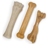 Nylabone Gourmet Style Strong Chew Toy Bundle, Toys for Dogs, Baby Back Ribs & Aged Cheddar Flavor, Large - Up to 50 lbs, 3 Pack