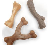 Nylabone Gourmet Style Strong Chew Toy Bundle Toys for Dogs Bacon & Peanut Butter Flavor Small - Up to 25 lbs 3 Pack