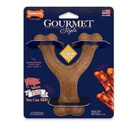 Nylabone Gourmet Style Wishbone Strong Chew Toy for Dogs, Bacon Flavor, Small - Up to 25 lbs, 1 Count