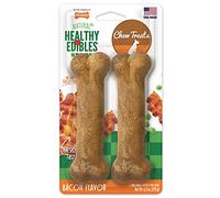 Nylabone Healthy Edibles All-Natural Long Lasting Bacon Chew Treats 2 count Wolf - Up to 35 lbs.