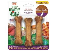Nylabone Healthy Edibles All-Natural Long Lasting Chew Treats Variety Pack 3 Count X-Small/Petite