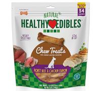 Nylabone Healthy Edibles Long-Lasting Dog Treat Variety Pack - Natural Dog Treats for Small Dogs - Dog Products - Roast Beef and Chicken Flavors, X-Small/Petite (34 Count)