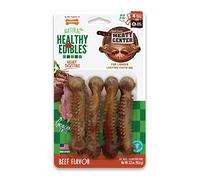 Nylabone Healthy Edibles Meaty Centre Natural Dog Treats - Limited Ingredient Dog Treats for Small Dogs, Beef Flavor, Small (4 Count)