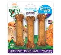 Nylabone Healthy Edibles Natural Puppy Chews Long Lasting Treats for Puppies, Turkey & Sweet Potato Flavor, Small/Regular (3 Count)