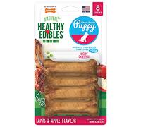 Nylabone Healthy Edibles Puppy Natural Long Lasting Dog Chew Treats Lamb & Apple X-Small/Petite (8 Count), 6.2 Ounce (Pack of 1)