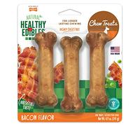 Nylabone Healthy Edibles Regular Bacon Flavored Dog Treats with Vitamins, Triple Pack