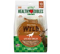 Nylabone Healthy Edibles WILD Antler Natural Long Lasting Venison Flavor Dog Chew Treats Antler Medium/Wolf (10 Count),