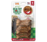 Nylabone Healthy Edibles WILD Natural Long Lasting Chews, Bone Chew Treats for Dogs, Bison Flavor, Small (8 Count)