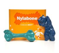 Nylabone Love Our Oceans Power Chew Toy Bundle for Dogs, Recycled & Sustainable Dog Chew Bones, Made in USA, Beef Jerky, Bacon, & Cheese Flavor, Large Dog Toys - Up to 50 lbs, 2 Pack