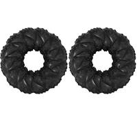 Nylabone Max Strength Natural Rubber Braided Dental Dog Ring Chew Toy, Beef Flavour, Medium, for Dogs up to 16kg (Pack of 2)