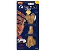 Nylabone Maximum Strength Tough Gourmet Femur Bone Dog Chew Toy, Infused with Pork Ribs Flavour Throughout, Large, for Dogs 0-23 kg