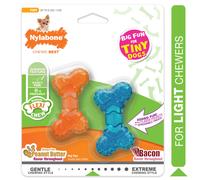 Nylabone Moderate Chew FlexiChew Bone Bones Peanut Butter & Bacon XX-Small/Tiny 2 Count