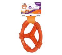 Nylabone Moderate Chew Toy Flexible Oval Ring Chicken Flavour Medium, for Dogs up to 16kg,Orange
