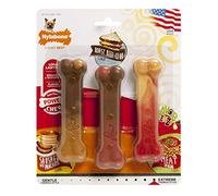 Nylabone Original Bone Power Chew Toy for Dogs, Durable Dog Toys for Aggressive Chewers, Flavor Frenzy Pancakes & Sausage, Roast Beef, & Lasagna, X-Small - Up to 15 lbs, 3 Pack