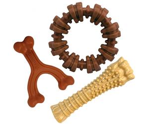 Nylabone Power Chew Customer Favorites Dog Toy Bundle, Indestructible Dog Chew Toys for Aggressive Chewers, 3 Shapes and Flavors, Flavor Medley, Large/Giant (3 Count)