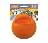 Nylabone Power Play Gripz Felt Basketball Rubber Fetch Toy, Squeaky Ball for Dogs, Medium (1 Count)