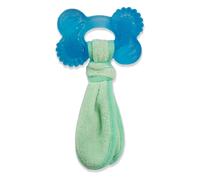 Nylabone Puppy Teething Chew Toy Freezer Bone with Soothing Cloth, Peanut Butter Flavour, S, for Puppies Up to 11 kg