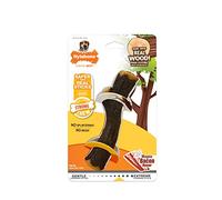 Nylabone Real Wood Stick Toy Strong Chew Toy for Dogs, Rubber Dog Toys for Moderate & Aggressive Chewers, Bacon Flavor, Medium - Up to 35 lbs, 1 Count