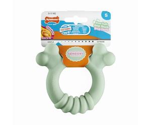 Nylabone Sensory Material Puppy Teething Ring Chew Toy, Chicken Flavour, Small/Regular - for Puppies up to 11kg