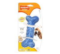 Nylabone Braid Bone Strong Chew Toy for Dogs, Natural Rubber Dog Toy for Moderate & Aggressive Chewers, Peanut Butter Flavor, Medium Dogs - Up to 35 lbs, 1 Count