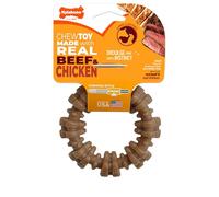 Nylabone Textured Ring Strong Chew Toy for Dogs Made with Real Beef & Chicken, Durable Dog Chew Bones for Aggressive Chewers, Keeps Dogs Busy, Small Dog Toys - Up to 25 lbs, 1 Count