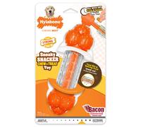 Nylabone Strong Chew Sneaky Snacker Treat Toy for Dogs Interactive Dog Enrichment Chew Toys Bacon Flavor Large/Giant - Up to 50 lbs. (1 Count)
