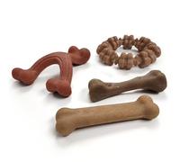 Nylabone Strong Chew Toy 4-Pack Bundle for Dogs Made with Real Bacon, Bison, Venison, Beef, & Chicken, Durable Dog Chew Bones for Aggressive Chewers, Small Dog Toys - Up to 25 lbs, 4 Count
