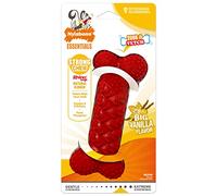 Nylabone Strong Natural Rubber Braided Bone Dental Dog Chew Toy, Vanilla Flavour, Medium, for Dogs up to 16kg,Red