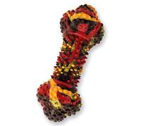 Nylabone Strong Tough Durable Rubber Dog Chew Toy Bone, Cheeseburger Flavour, Medium, for Dogs up to 16kg