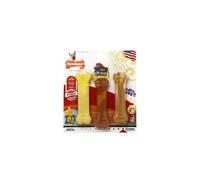 Nylabone Tough Dog Chew Toy Bones, BBQ Chicken/Corn on the Cob/Ice Cream, Variety Pack, 3-Piece, S, For Dogs Up To 11 kg