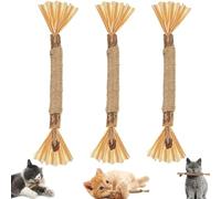 Nylatails Silvervine Dental Stick, Natural Silvervine Sticks for Cats, Cat Chew Stick, Catnip Chew Toys, Increase Appetite, Calm Anxiety and Stress, Kittens Teeth Cleaning (3 Pcs)