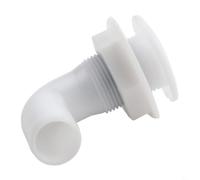 Nylon 90 Degree Elbow Boat Hose Pipe Fitting Bilge Pump Drain Outlet Check Valve with Secure Barbed Tail for Marine Drainage White or Black 33mm Thread Size(White)